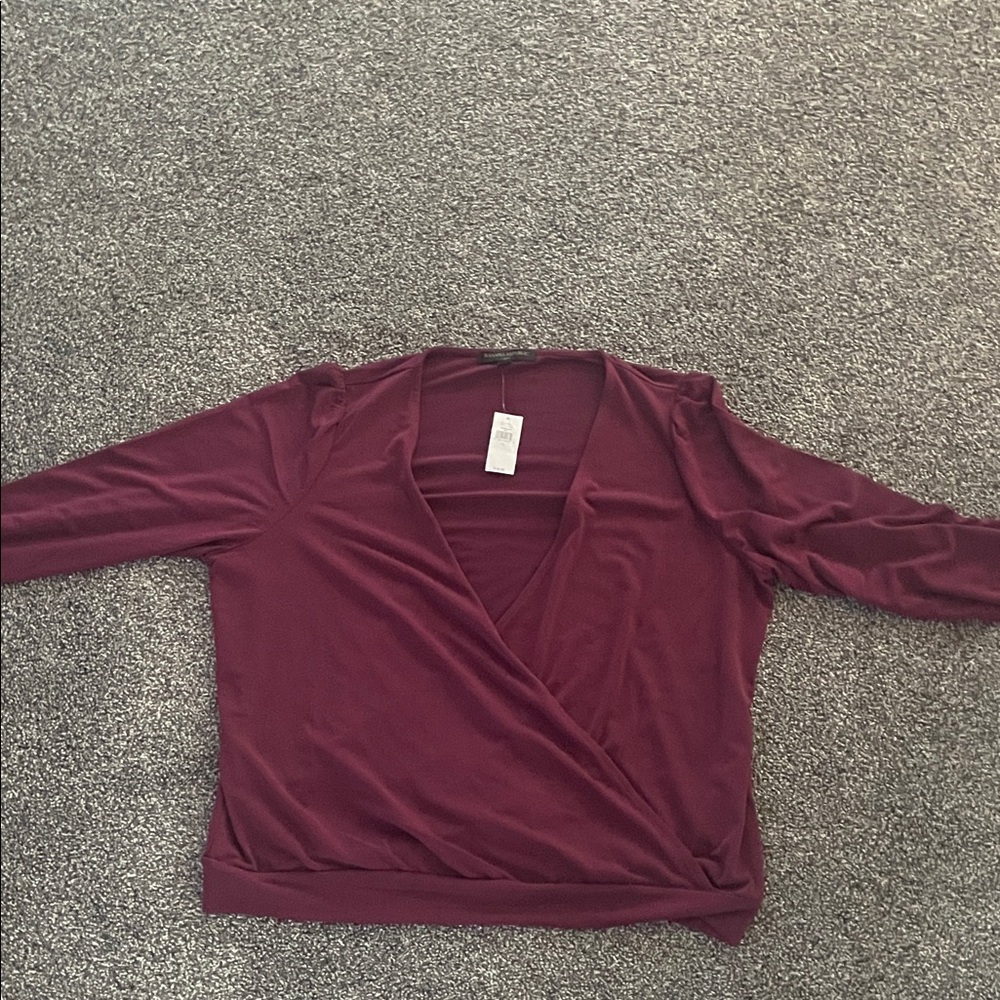 Banana Republic Deep Burgundy Wrap Blouse